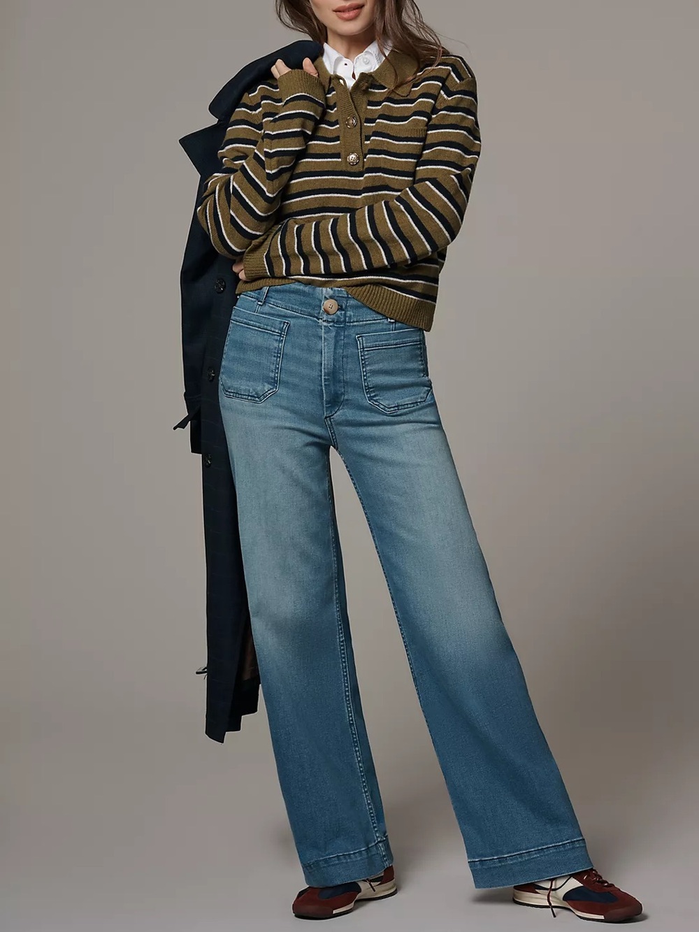 Anthropologie Maeve Colette High-Rise Wide-Leg Full-Length Jeans Size 24